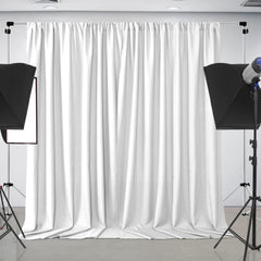 White Curtains Backdrop for Wedding Parties, Photo Backdrop Curtains for Wedding Decorations Birthday, Wrinkle Free Polyester 5Ft X 10Ft Fabric Drape 2 Panels with Rod Pockets