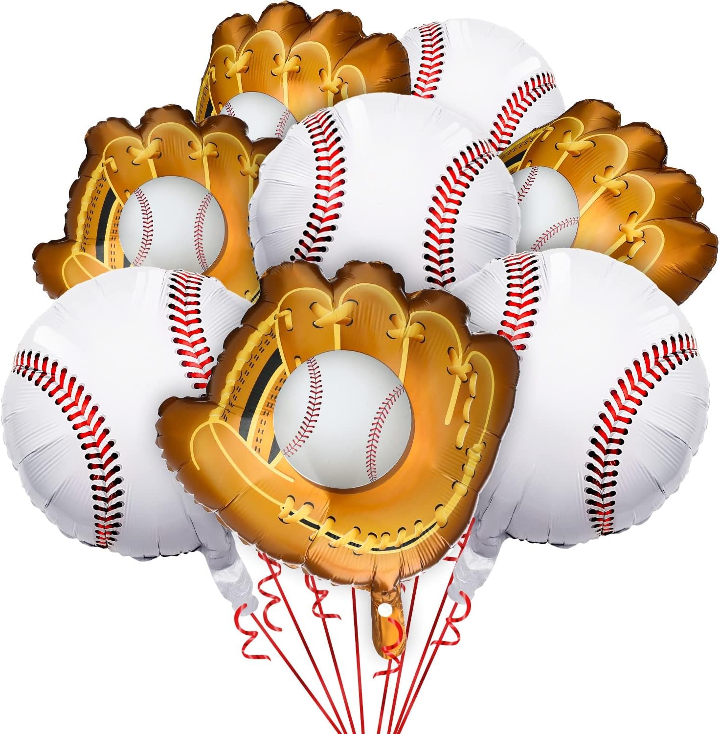 8 Pcs Baseball Balloons Baseball Foil Glove Balloon Birthday Party Decorations 18 Inch Sports Themed Senior Night Decorations Supplies