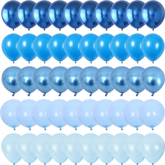 Blue Balloon Set, 60 Packs 12 Inches Metallic Balloons Pearl Macaron Baby Blue Balloon Light Blue Mixed Ballons for Bridal Shower, Baby Shower, Birthday, Wedding Party