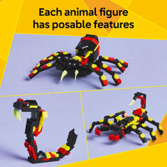 Creator 3 in 1 Wild Animals Surprising Spider Toy - Building Toy with 3 Build Options, Spider, Scorpion, or Snake - Animal Figures for Kids, Boys & Girls, Ages 7+ - Gift Idea for Birthday - 31159