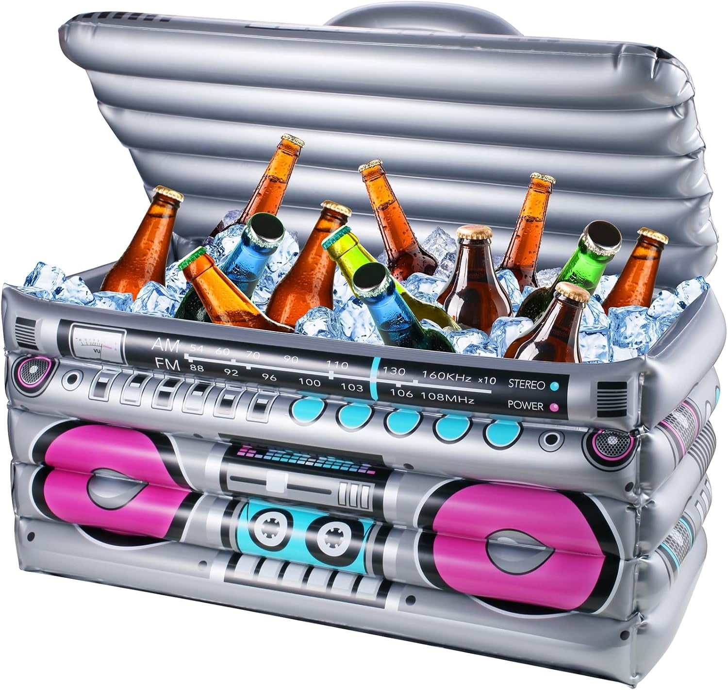 Inflatable Cooler for Parties, Radio Designed Style Inflatable Drink Cooler for Parties, Blow up Party Cooler for 80S90S Party Decorations