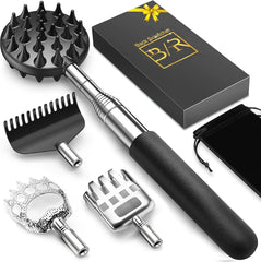 Telescoping Back Scratcher with 4Pcs Detachable Scratching Heads, Fathers Day Dad Gifts for Men Back Scratcher for Men/Dad/Women