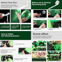 Video Game Birthday Party Decorations Set Gaming Happy Birthday Supplies Includes Video Game Backdrop, Table Covers, Balloons and Foil Gamer Balloons for Party(Green and Black)
