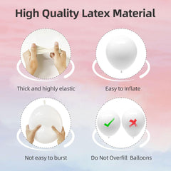 135Pcs White Balloons Different Sizes 18" 12" 10" 5" White Latex Balloon Garland Arch Kit for Boys Girls Birthday Baby Shower Wedding Anniversary Graduation Party Decorations
