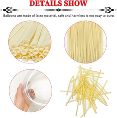260 Balloons Clear, Thickening Long Balloons for Tying Arch, Twisting Latex Animals Magic Modeling Skinny Birthday Balloon for Kid‘S Party Wedding Decoartion Supply 100Pcs