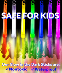 Glow Sticks Party Supplies for Kids and Adults (25Pk Assorted) - 6 Inch Bulk Glow Light up Sticks Party Favors, Glow in the Dark Party Decorations, Waterproof Nontoxic Glow Necklaces