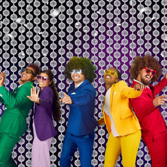 Disco Party Decorations, 2 Pack Disco Ball Photo Booth Props, 3.3X6.6 Ft Silver Foil Fringe Curtains Photo Backdrop for the 70S 80S Last Disco Bachelorette, Decades, Taylor Party Decor