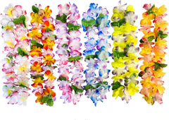12PCS Hawaiian Leis Luau Party Decorations Tropical Party Favors Lei Hawaiian Flower Lei Perfect for Hawaiian Luaus Party Birthday Party Favors.