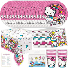 Hello Kitty Birthday Decorations - Hello Kitty Party Decorations - Plates, Napkins, Tablecloth, Cups, Candles, Checklist - 16 Guests