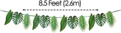 Tropical Palm Leaf Garland Party Decorations, Length 2.6M, 8.5 FT, Green