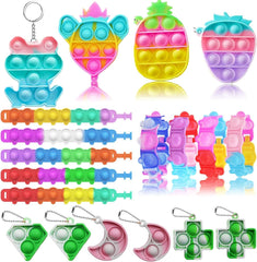 117 PCS Party Favors for Kids 4-8 8-12, Pop Fidget Toys, Treasure Box for Classroom, Pinata Filler, Goodie Bag Stuffers, Prize Box, Treasure Chest, Classroom Prizes
