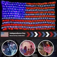 American Flag Lights 420 Super Bright Leds, Waterproof LED US Flags Light for 4Th of July Decorations, Memorial Day, Independence Day, Garden, Yard, Holiday, Party, Christmas Decorations