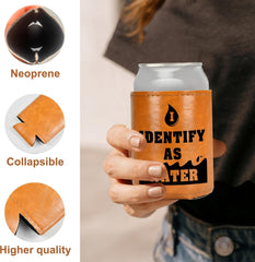 Fathers Day Dad Gifts for Dad from Daughter Son Wife Birthday Gifts for Men Fathers Day Funny Gag Mens Gifts Ldeas Leather Can Cooler for Men Christmas White Elephant Gifts for Adults