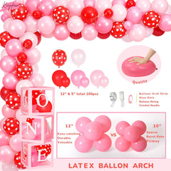 Berry First Birthday Decor Strawberry 1St Birthday Decorations for Girls with Balloon Arch, Highchair Banner Strawberry Theme Backdrop, Photo Banner, Cake Topper