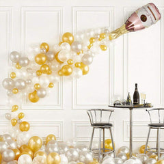 Champagne Bottle Balloons Glass Mylar Foil Birthday Decorations 4PCS