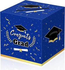 Graduation Card Box Blue,Graduation Decorations 2025 Grad Party Supplies,Congrats Grad Cardboard for Party Decorations 2025 Gift Favors Grad Parties