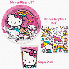 Hello Kitty Birthday Decorations - Hello Kitty Party Decorations - Plates, Napkins, Tablecloth, Cups, Candles, Checklist - 16 Guests