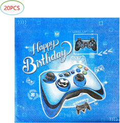 Video Game Birthday Party Supplies, 20 Plates and 20 Napkins, Video Game Theme Birthday Party Decorations for Boy Kids