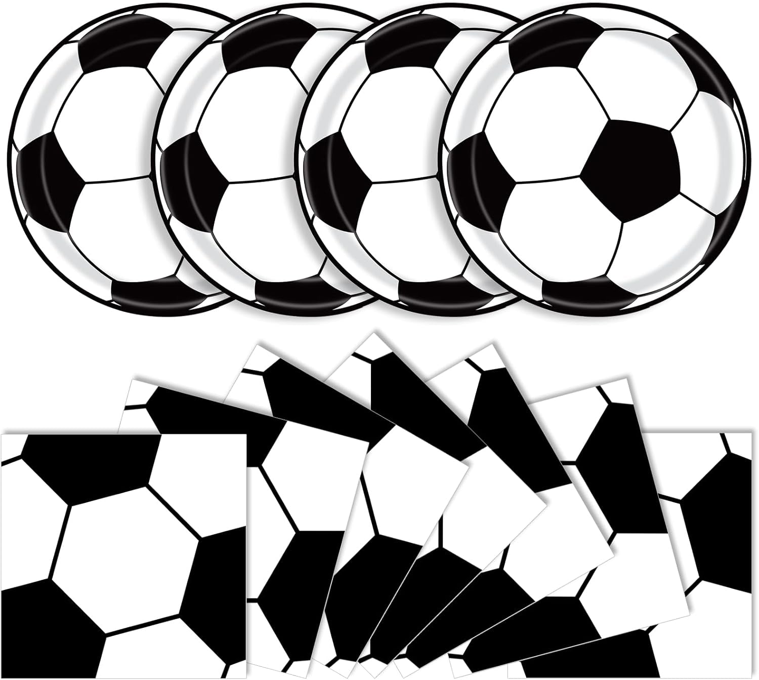 40 Pcs Soccer Plates and Napkins Party Supplies, Soccer Birthday Party Decorations Disposable Paper Plates and Napkins Tableware Set for Sports Theme Birthday Party Baby Shower Serves 20
