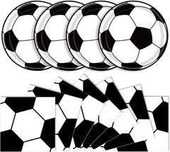 40 Pcs Soccer Plates and Napkins Party Supplies, Soccer Birthday Party Decorations Disposable Paper Plates and Napkins Tableware Set for Sports Theme Birthday Party Baby Shower Serves 20