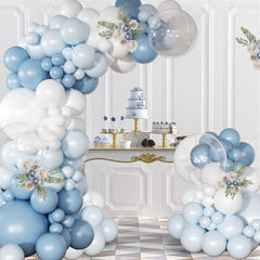 Dusty Balloon Arch Kit 126 Pcs Light Blue and White Arch Garland Kit