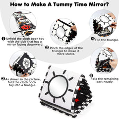 Black and White Baby Toys, Tummy Time High Contrast Newborn Toys 0-3 Months, Soft Baby Book, Visual Stimulation Montessori Sensory Infant Toys 0-6-12 Months, Shower Gift for Boys Girls