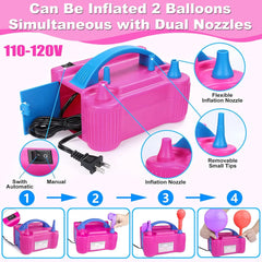 Balloon Arch Kit and Balloon Pump Electric, 10Ft Wide Adjustable Balloon Arch Stand with 100Balloons