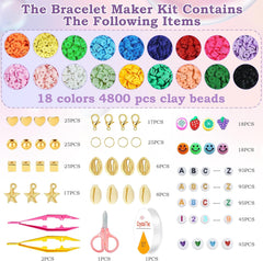 Back to School Supplies - 5300 Clay Beads Bracelet Making Kit,Arts and Crafts for Kids Ages 8-12,Back to School Crafts Games Toys for 3-10 Year Old Birthday,Travel Essential