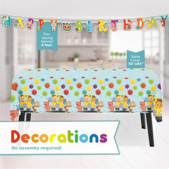 Cocomelon Party Supplies Set | Cocomelon Birthday Party Supplies and Decorations | Serves 16 Guests | with Banner, Table Cover, Plates, Napkins, Cups and Sticker
