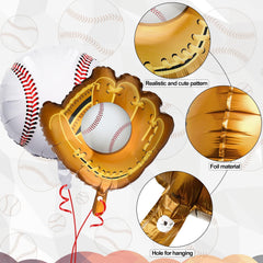 8 Pcs Baseball Balloons Baseball Foil Glove Balloon Birthday Party Decorations 18 Inch Sports Themed Senior Night Decorations Supplies