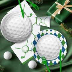 Golf Party Decorations, Golf Birthday Party Supplies, Plate, Napkin, Cup, Let'S Par-Tee Banner, Tablecloth, Cutlery, Golf Decorations for Golf Lover Baby Shower 1St 2Nd Birthday, Serves 24