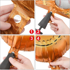 8 Pcs Baseball Balloons Baseball Foil Glove Balloon Birthday Party Decorations 18 Inch Sports Themed Senior Night Decorations Supplies