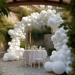 130PCS White Balloons Different Sizes 18" 12" 10" 5" Balloon Garland Arch Kit Perfect for Birthday Party, Graduation, Baby Shower, Wedding, Holiday Decoration and Anniversary (White Balloons)