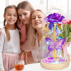 Mothers Day Rose Gifts for Mom Flowers Rose Gifts for Women,Birthday Gifts for Women,Purple Butterfly Flowers for Mom Mother Day Flower Gifts from Daughter Son,Gift for Sister,Her,Grandma,Wife