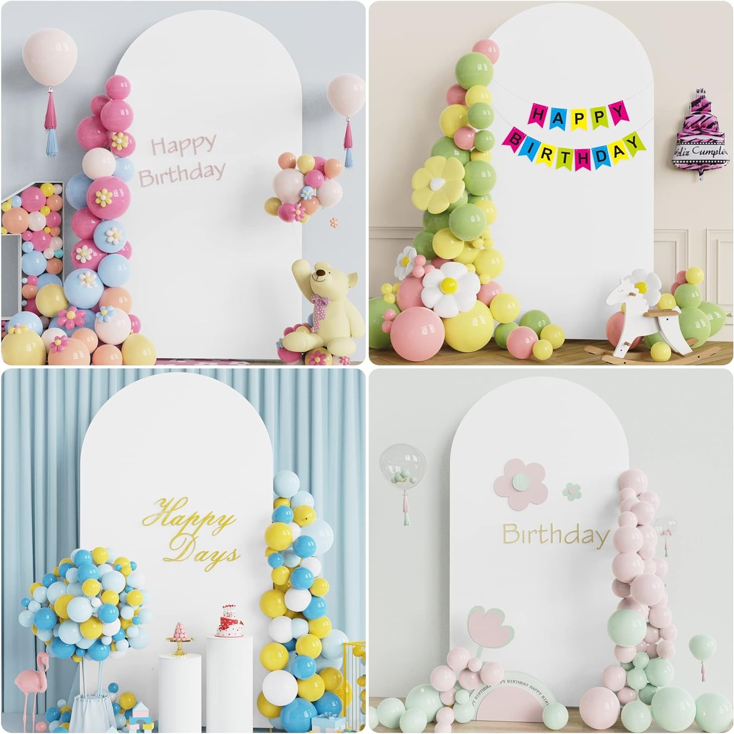 7.2FT Wedding Arch Cover Spandex Fitted Wedding Arch Stand Covers round Top Chiara Arch Backdrop Cover for Birthday Party Ceremony Banquet Decoration White (Cover 2.2M- White-A)
