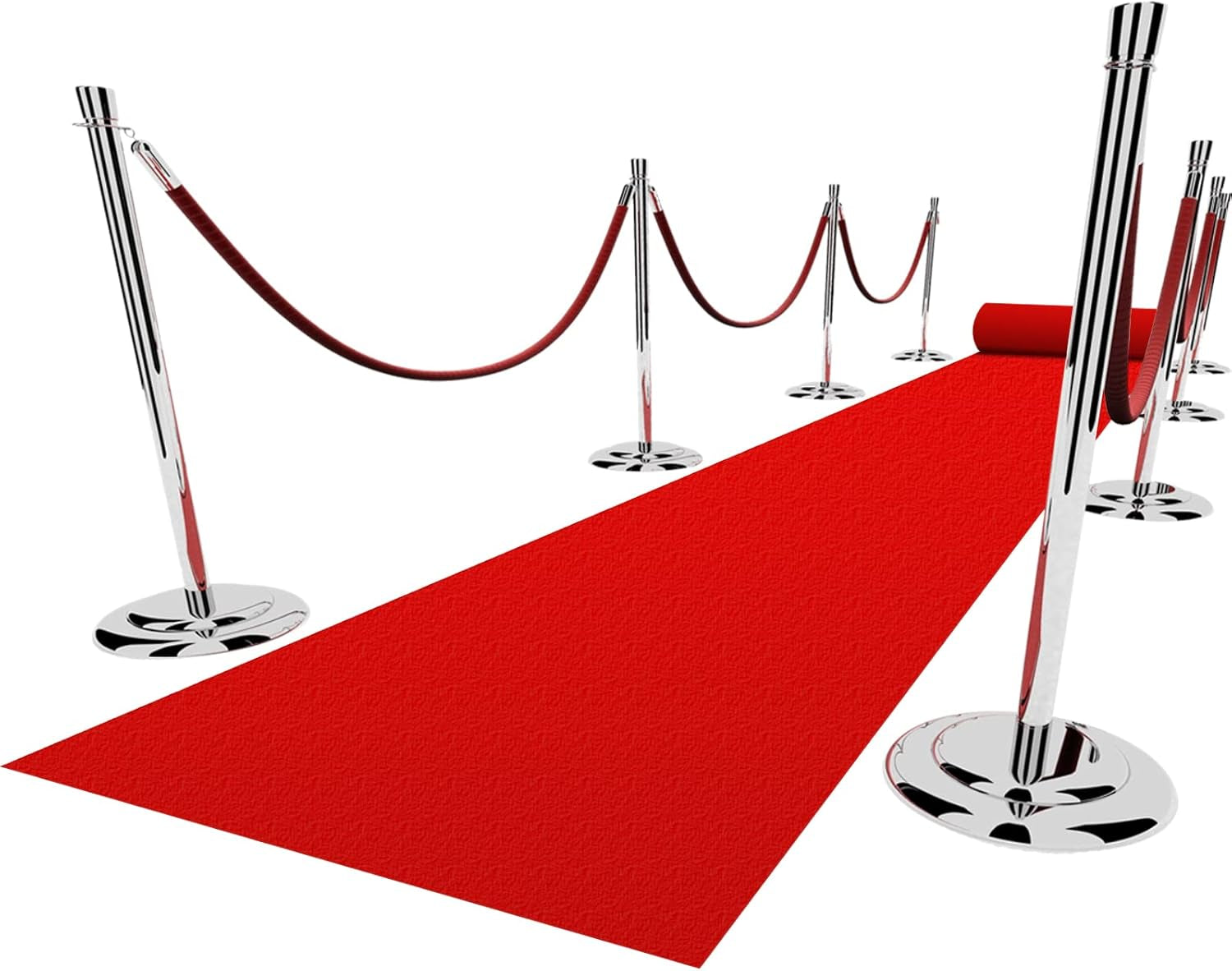 Red Carpet Runner for Party, 2.6X15 Ft, 130 GSM Felt Non-Woven Fabric, Hollywood Red Carpet for Event, Aisle Runner for Wedding Ceremony, Movie Theme Party Decorations, Red Runway Rug for Prom
