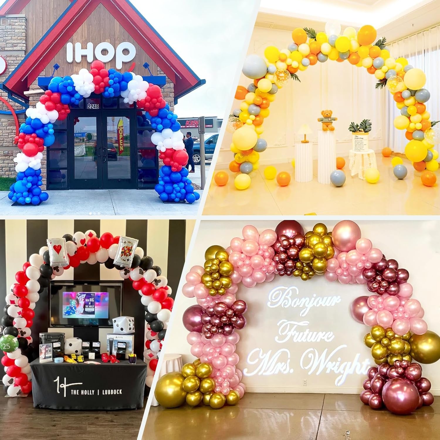 Balloon Arch Stand Kit, 10FT Wide & 7.5FT High Adjustable Balloon Arch Frame, Ideal for Party Decorations, Not Include Balloons