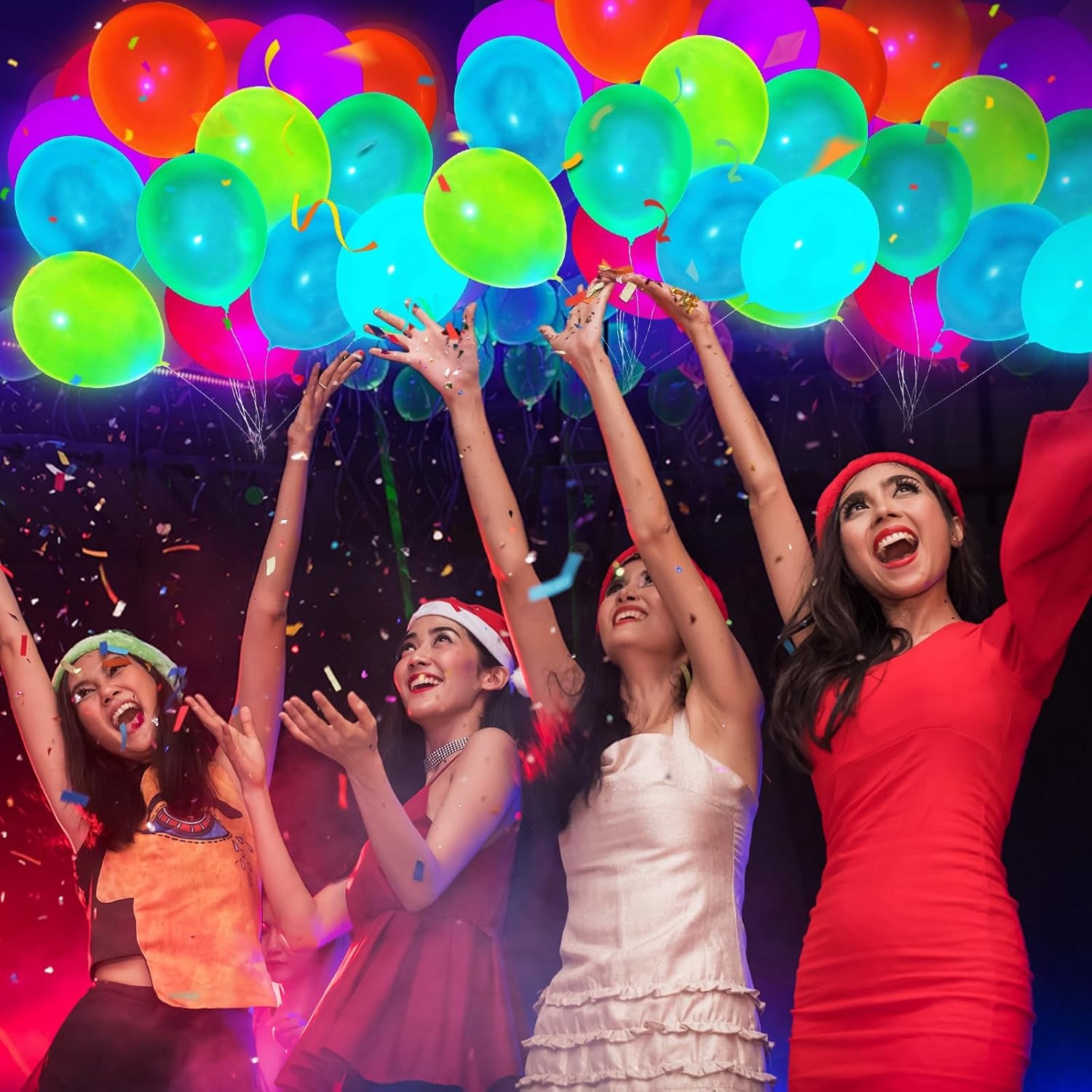 100 Pcs UV Neon Balloons ,Neon Glow Party Balloons UV Black Light Balloons Glow in the Dark for Birthday Decorations Wedding Glow Party Supplies Blacklight Reactive Fluorescent Balloons