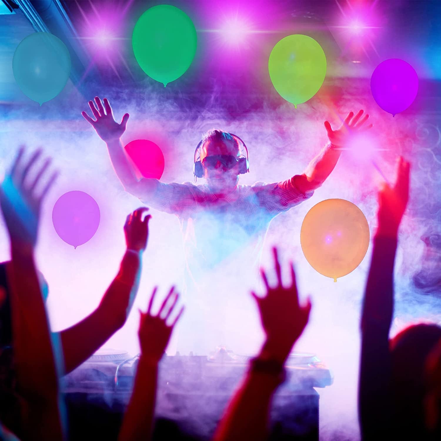 100 Pcs UV Neon Balloons ,Neon Glow Party Balloons UV Black Light Balloons Glow in the Dark for Birthday Decorations Wedding Glow Party Supplies Blacklight Reactive Fluorescent Balloons