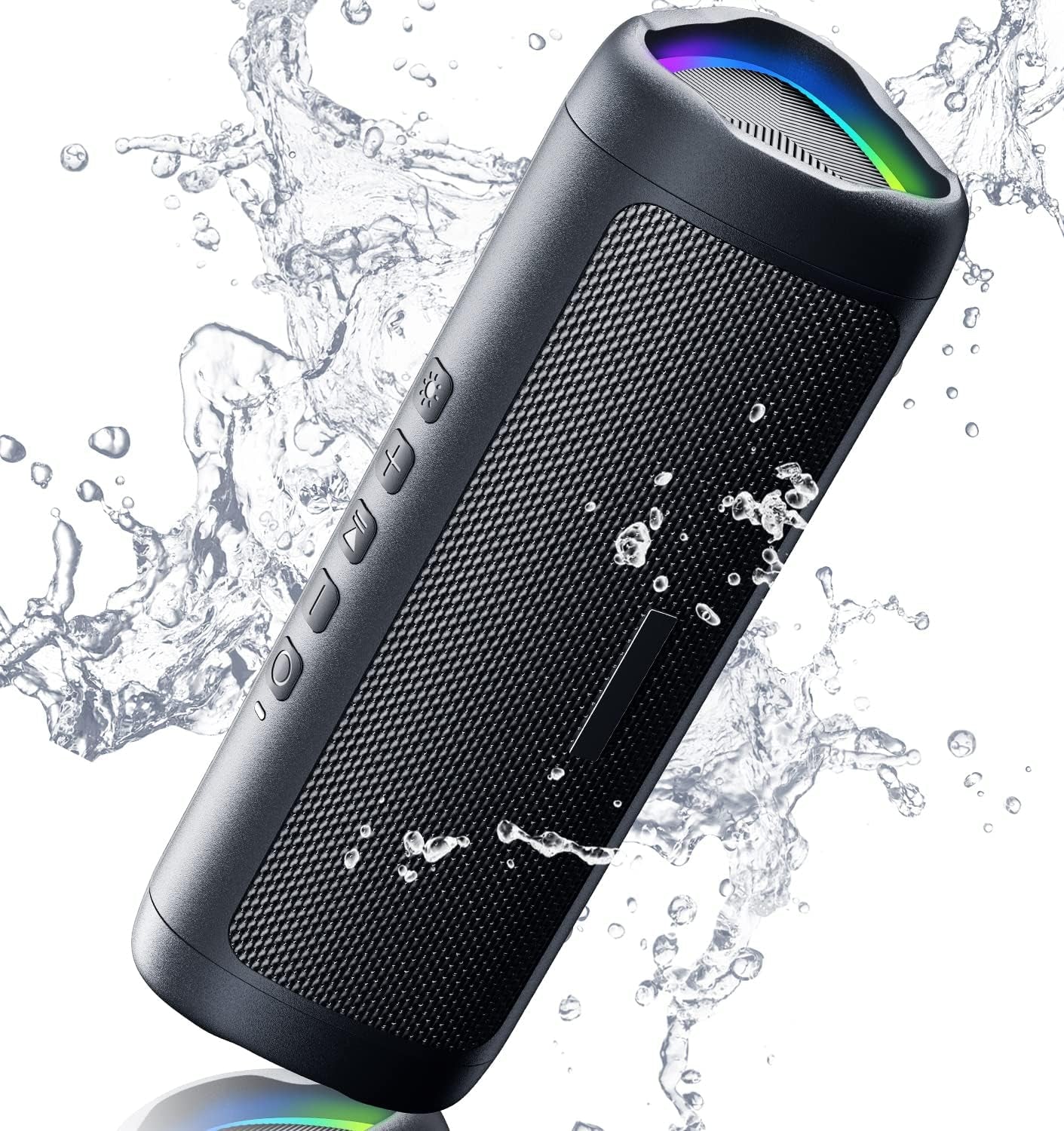 Bluetooth Speaker with HD Sound, Portable Wireless, IPX5 Waterproof, up to 20H Playtime, TWS Pairing, BT5.3, for Home/Party/Outdoor/Beach, Electronic Gadgets, Birthday Gift (Black)