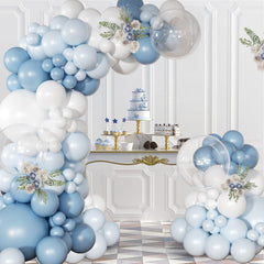 Dusty Balloon Arch Kit 126 Pcs Light Blue and White Arch Garland Kit 