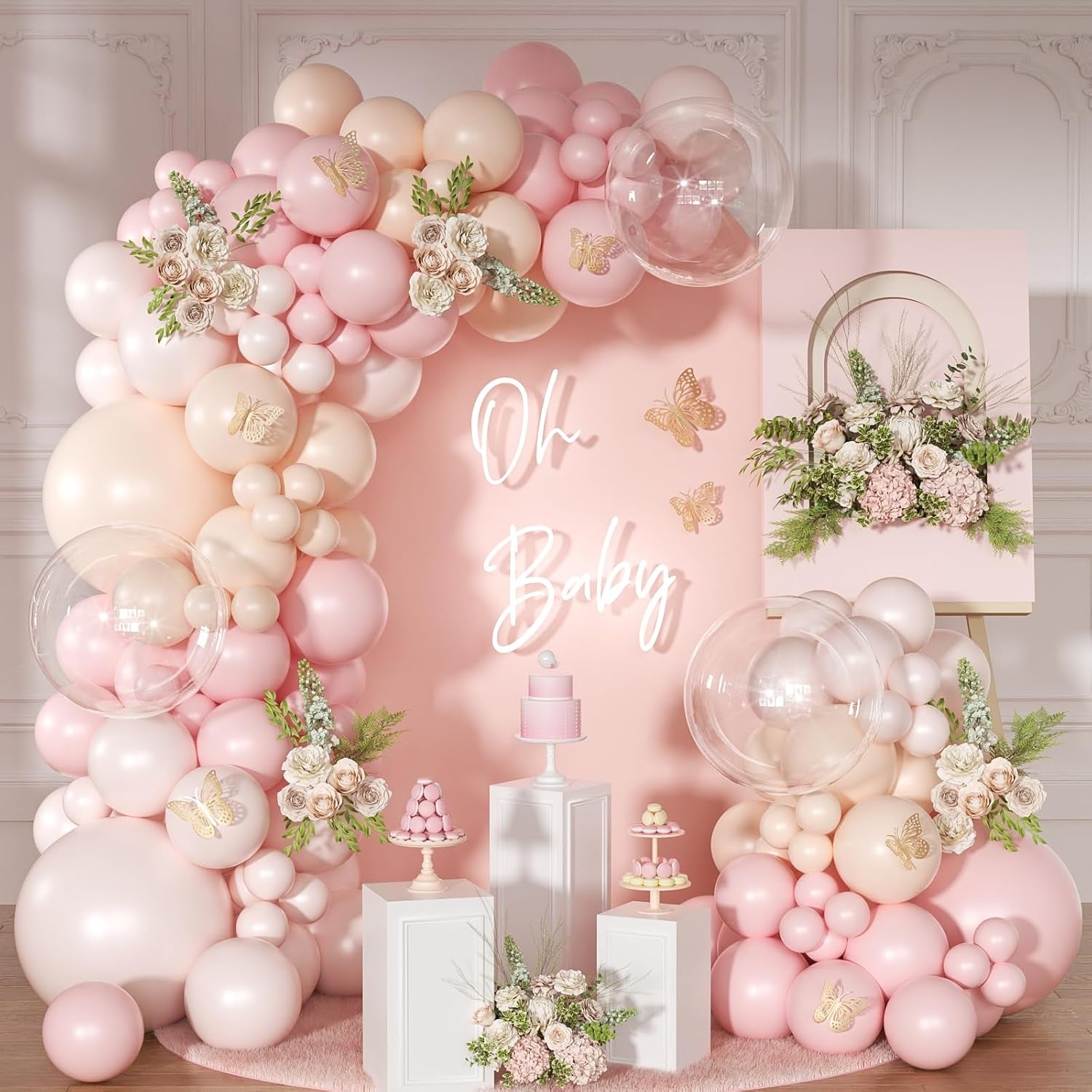 Dusty Balloon Arch Kit 126 Pcs Light Blue and White Arch Garland Kit 