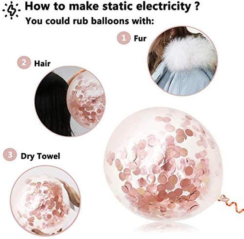 Rose Gold Birthday Party Decorations, Happy Birthday Banner, Rose Gold Fringe Curtain, Heart Star Foil Confetti Balloons, Hanging Swirls for Women Girls Birthdays Princess Party
