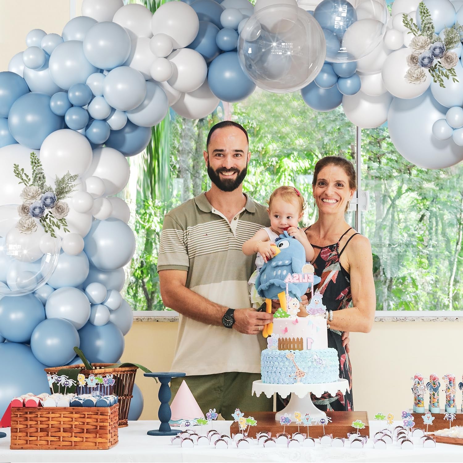 Dusty Balloon Arch Kit 126 Pcs Light Blue and White Arch Garland Kit 
