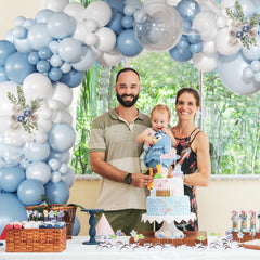 Dusty Balloon Arch Kit 126 Pcs Light Blue and White Arch Garland Kit 