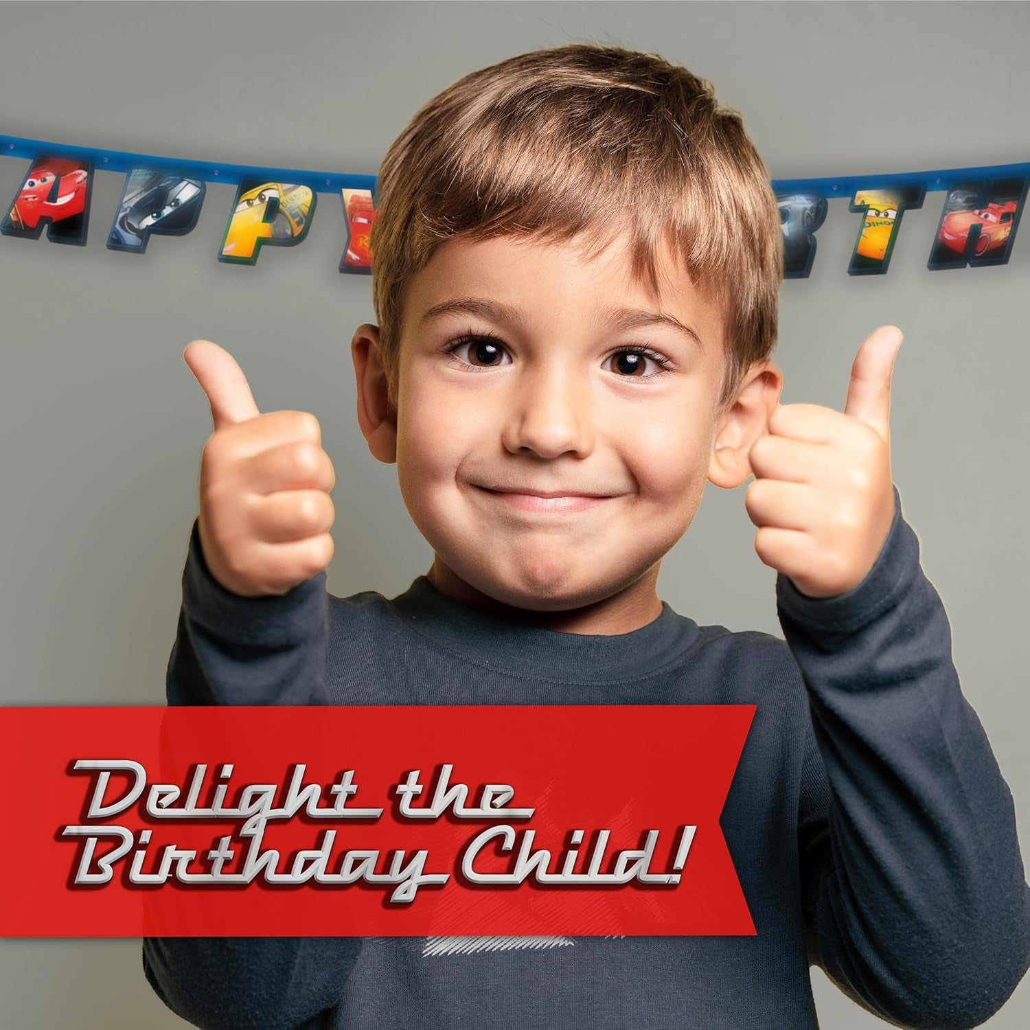 Disney Cars Birthday Decorations | Serves 16 Guests | Lightning Mcqueen Birthday Decorations Tablecloth, Banner, Plates, Napkins, Button | Officially Licensed
