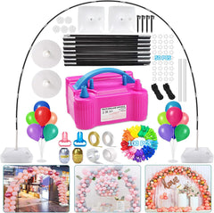 Balloon Arch Kit and Balloon Pump Electric, 10Ft Wide Adjustable Balloon Arch Stand with 100Balloons 